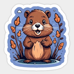 Beaver stickers beaver tshirts beaver gifts Sticker